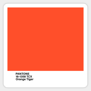 PANTONE 16-1358 TCX Orange Tiger, orange color Sticker